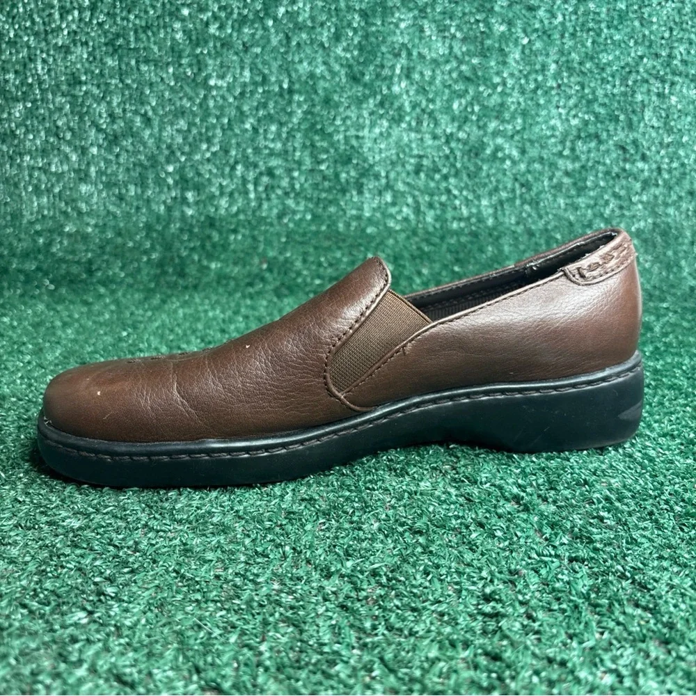 Predictions Leather Collection Brown Slip On Comfort Shoes Women 7.5